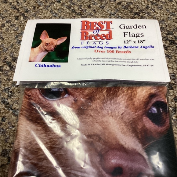 Garden Flag Best of Breed Chihuahua by Barbara Augello  Size 12” x 18” NEW - Picture 2 of 10